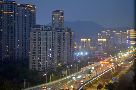 温州瓯海大道夜景