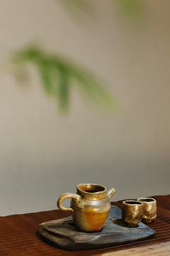 柴烧茶壶茶杯器皿