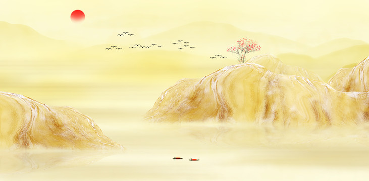 金色善背景墙