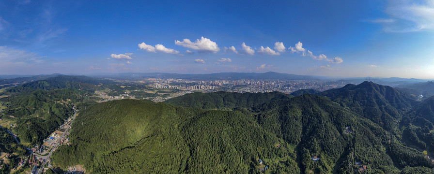 湖南怀化城市全景图航拍