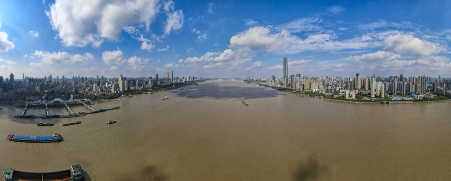武汉长江城市风光全景图