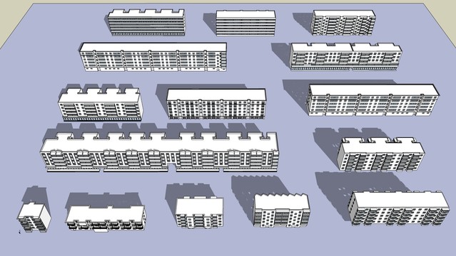 15个低层住房建筑SU模型