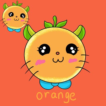 Q版水果卡通水果卡通橘子