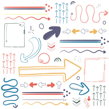 手绘卡通箭头集合