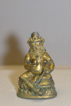 藏传佛教黄财神藏巴拉铜塑