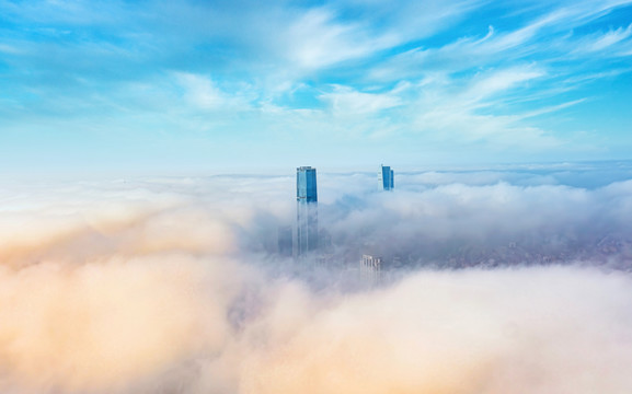 云上城市平流雾城市建筑