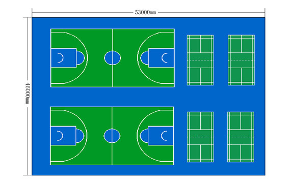 塑胶篮球场平面设计图