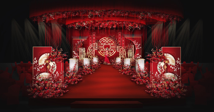 红金传统中式婚礼