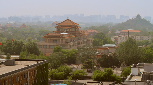 北京隆福寺空中庭院明清建筑