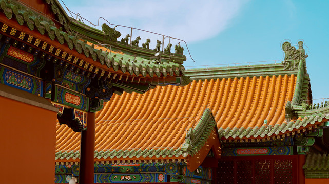 北京隆福寺空中庭院明清建筑