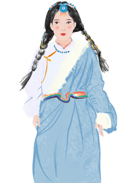 藏族服饰手绘