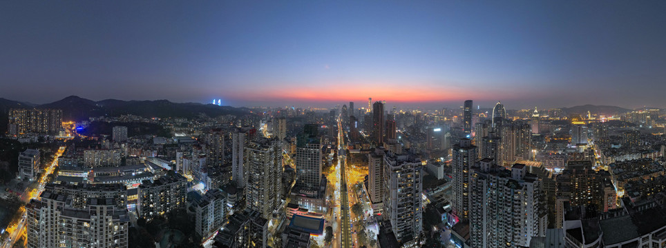 福建厦门航拍夜景城市建筑风光