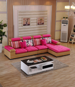 粉色不免沙发客厅景