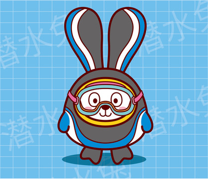 原创卡通形象IP兔年潜水兔