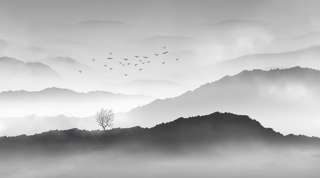 水墨山水画