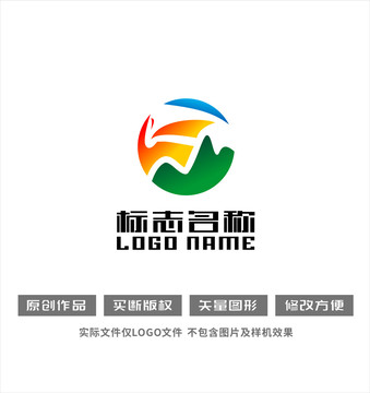 F字母飞鸟山logo