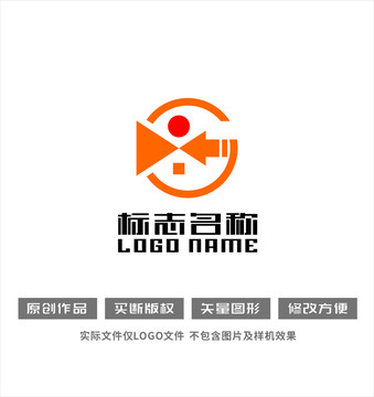 G字母标志人家箭头logo