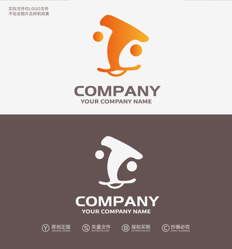 H字母logo人脸logo