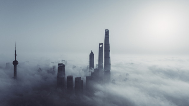 上海平流雾航拍