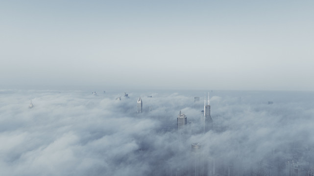 上海浦西平流雾