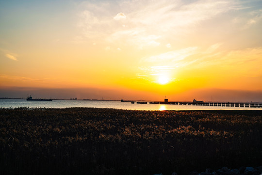 海上落日