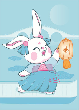 卡通兔子插画
