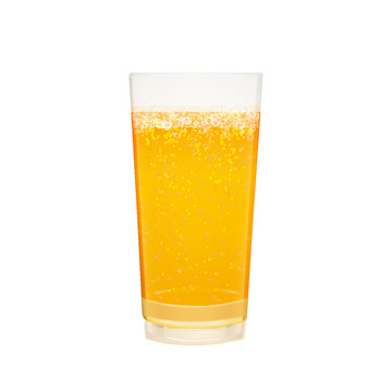 玻璃杯啤酒花金黄色气泡矢量图