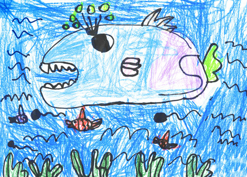 鲸鱼儿童绘画