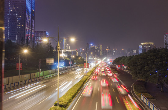 城市夜景车流