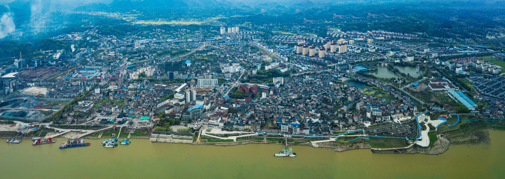 宜都市枝城镇全景