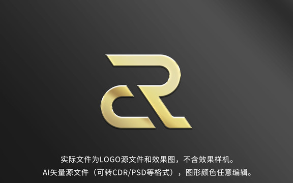 CR字母LOGO标志设计