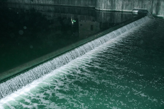 水流小河流水城市防洪素材