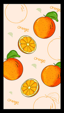 手绘橙子壁纸