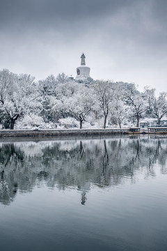 北京北海公园雪景