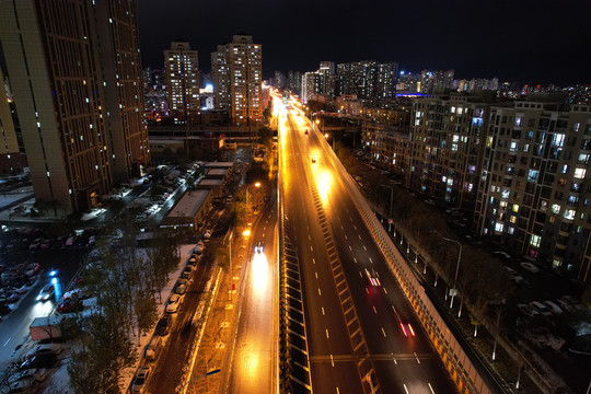 城市夜景航拍