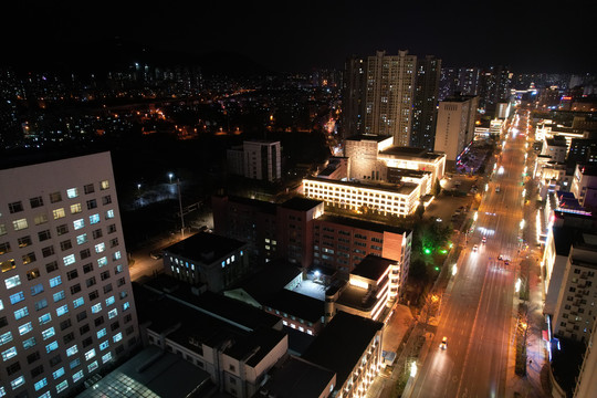 城市夜景航拍