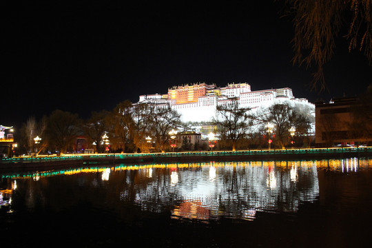 布达拉宫夜景