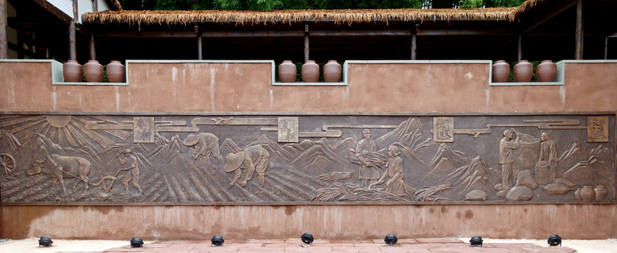 中国农耕文化浮雕墙