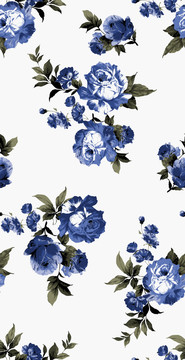 时尚清新蓝色花朵设计图