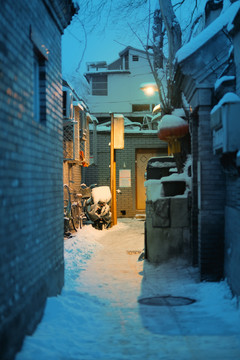 北京胡同雪景