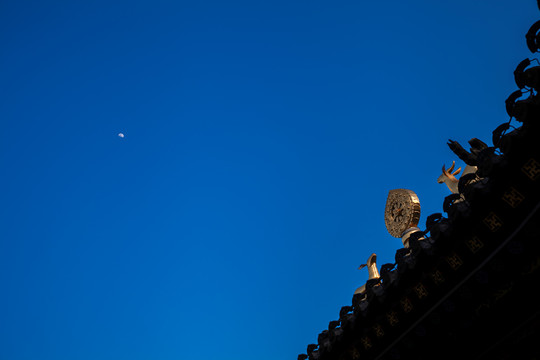 五台山广化寺古建夜景