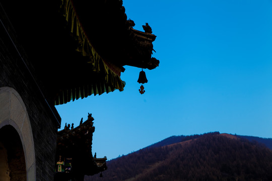 五台山广化寺古建夜景