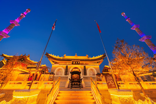 五台山广化寺古建夜景