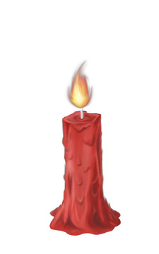 蜡烛免抠立体3D手绘插图