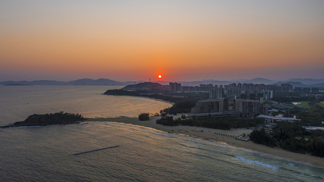 航拍海南陵水清水湾