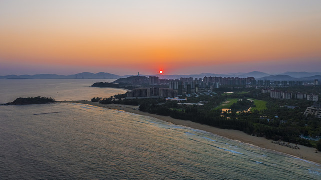 航拍海南陵水清水湾