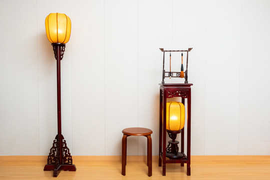 古风中国风家居摆设桌椅灯光