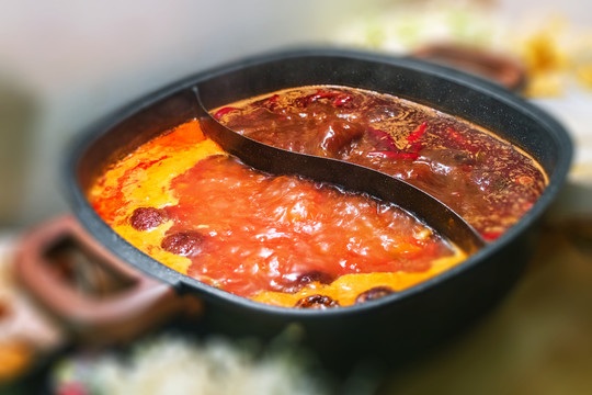 美食摄影麻辣鸳鸯火锅串串香