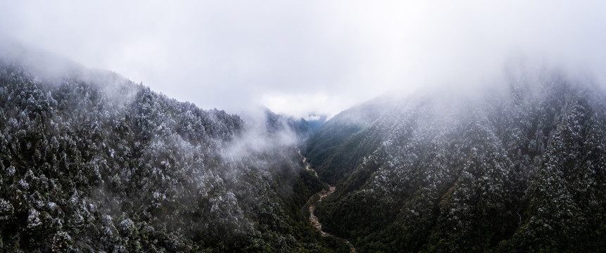 姑婆山雾凇全景