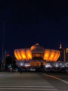 银川城市建筑夜景